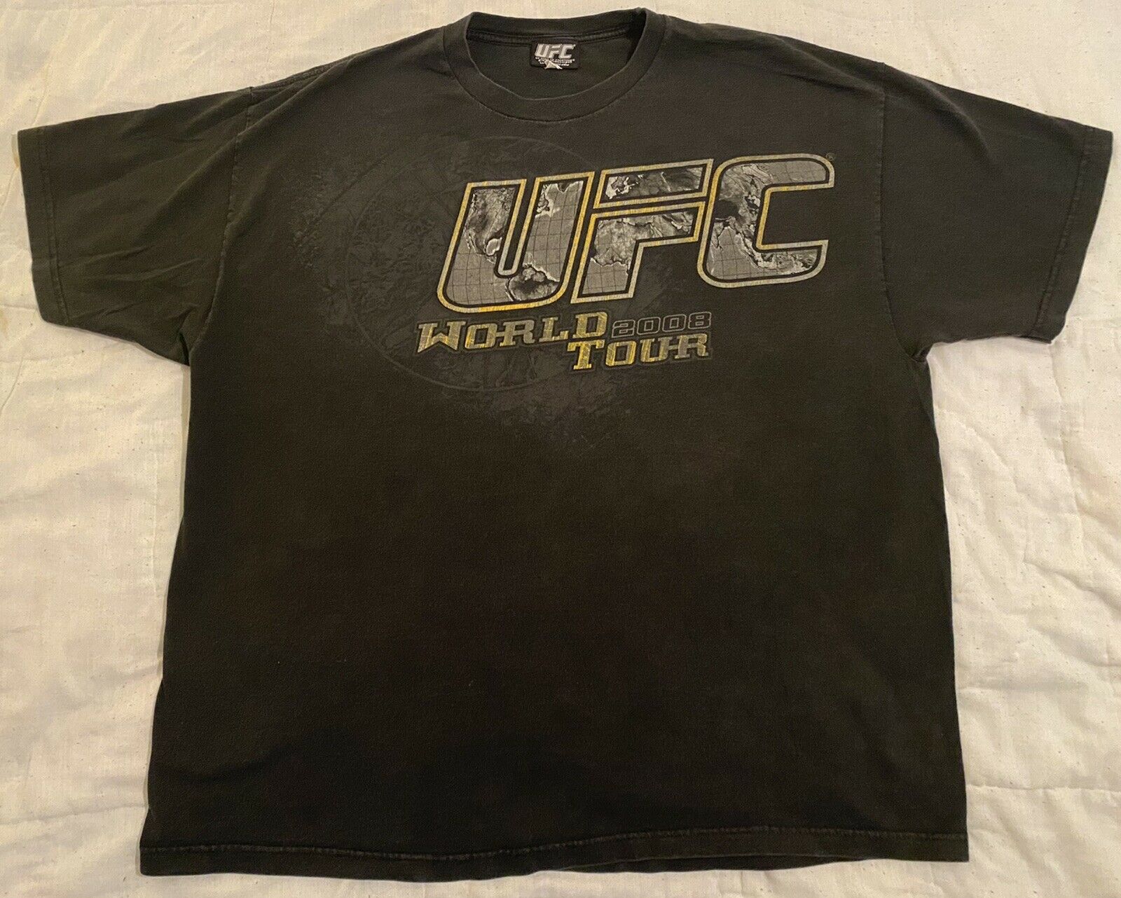 Ufc World Tour 2008 Black 2xl T-shirt Ultimate Fighting Championship Rare Mma