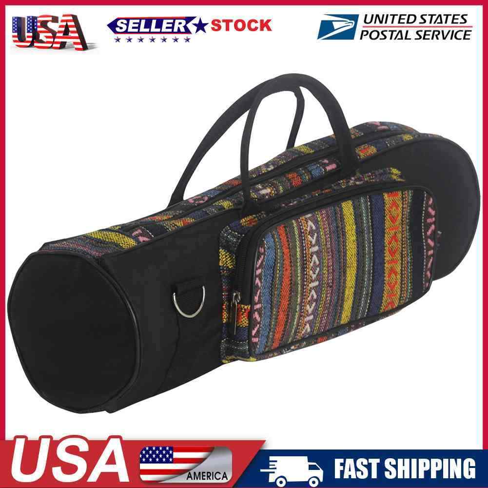 Us Ethnic Style Trumpet Bag Waterproof Oxford Carrying Handle Bags Zipper Case B